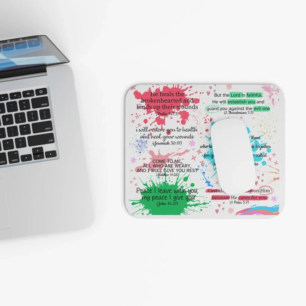 Bible Verses Scripture Quotes Mouse Pad | Inspirational Christian Office